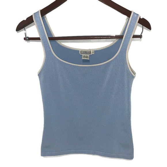 Georgiou Studio Tops - Georgiou Studio country blue silk tank